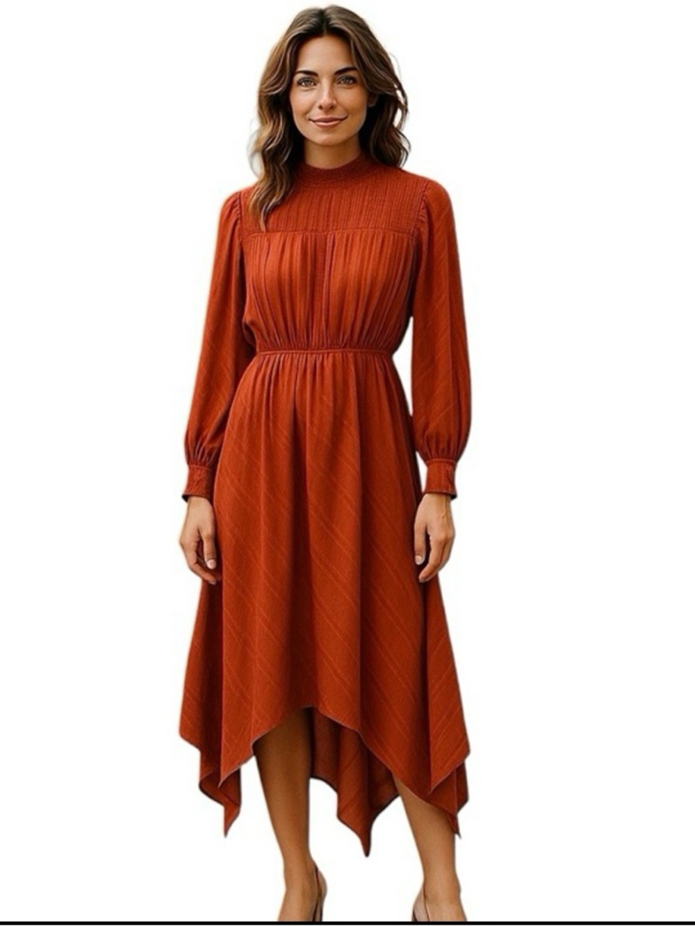 NANETTE NANETTE
LEPOREWomen's
Smocked Handkerchief
Hem Midi Dress size 10 nwot